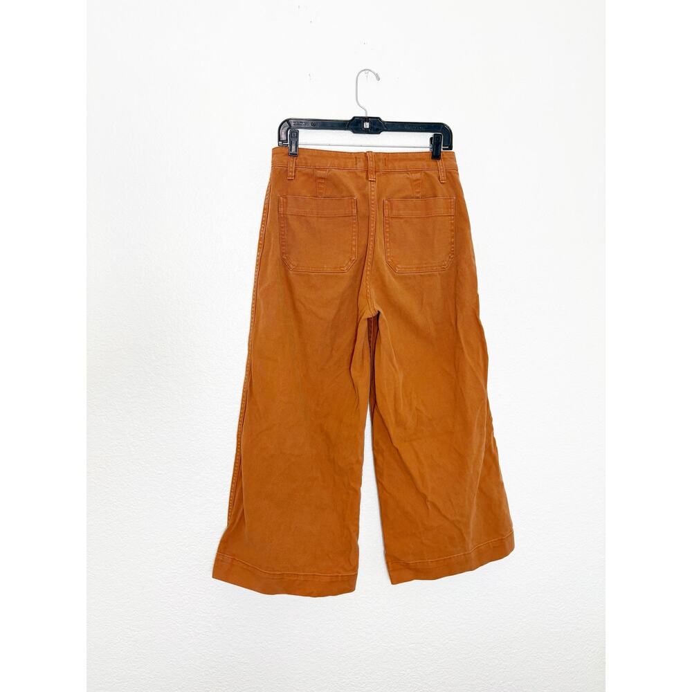 Madewell Emmett Wide Leg Crop Pants Size 26 Burnt Sienna Stretch Bohemian - Picture 12 of 13
